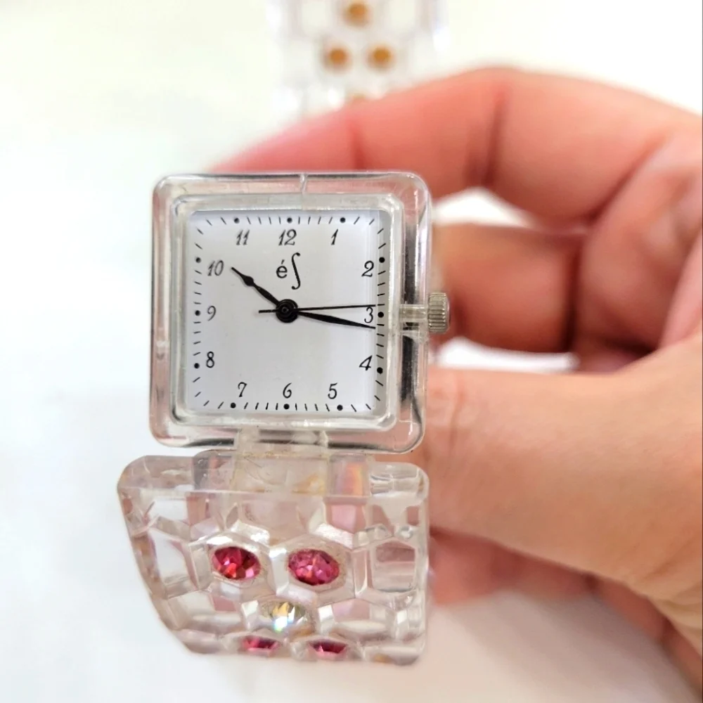 Vintage Rhinestone Encrusted Bracelet Watch Japanese Quartz Movement